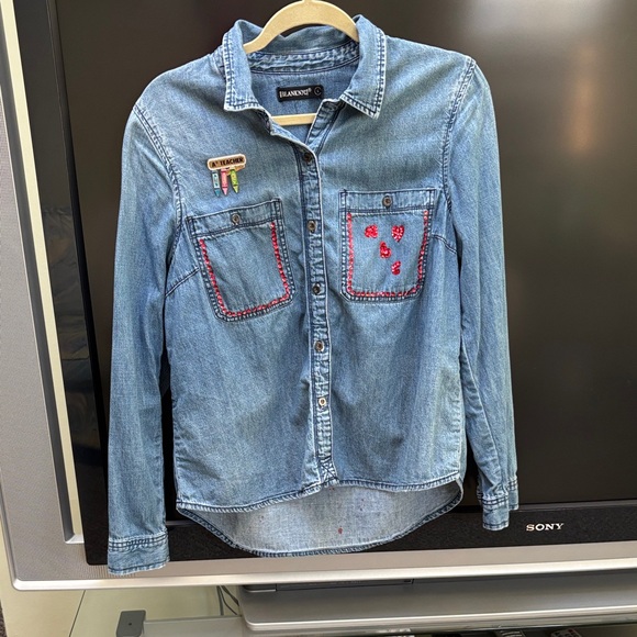 Upcycled by Me Denim Shirt Bark To School - Picture 4 of 11